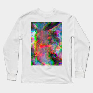 Rainbow Glitch Abstract v4 Long Sleeve T-Shirt